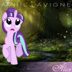 Size: 800x800 | Tagged: safe, artist:penguinsn1fan, artist:reginault, derpibooru import, starlight glimmer, pony, unicorn, album, album cover, avril lavigne, cover, parody, solo