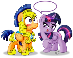 Size: 2000x1584 | Tagged: suggestive, artist:aleximusprime, derpibooru import, flash sentry, twilight sparkle, twilight sparkle (alicorn), alicorn, pony, bedroom eyes, blushing, couple, exploitable, exploitable meme, flashlight, flirting, male, meme, nervous, scared, seductive, shipping, simple background, speech bubble, straight