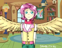 Size: 2476x1920 | Tagged: artist:dashblitz90-fonnie, butterscotch, derpibooru import, fluttershy, human, humanized, rule 63, safe, solo, spread wings, winged humanization, wings