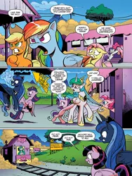 Size: 720x960 | Tagged: safe, artist:andypriceart, derpibooru import, idw, applejack, fluttershy, pinkie pie, princess celestia, princess luna, rainbow dash, rarity, starlight glimmer, twilight sparkle, twilight sparkle (alicorn), alicorn, pony, chaos theory (arc), spoiler:comic, spoiler:comic50, accord (arc), biting, conclusion: and chaos into the order came, hair pulling, mane bite, mane six, mind control, preview, pushing, stepford smiler, tail, tail bite, tail pull