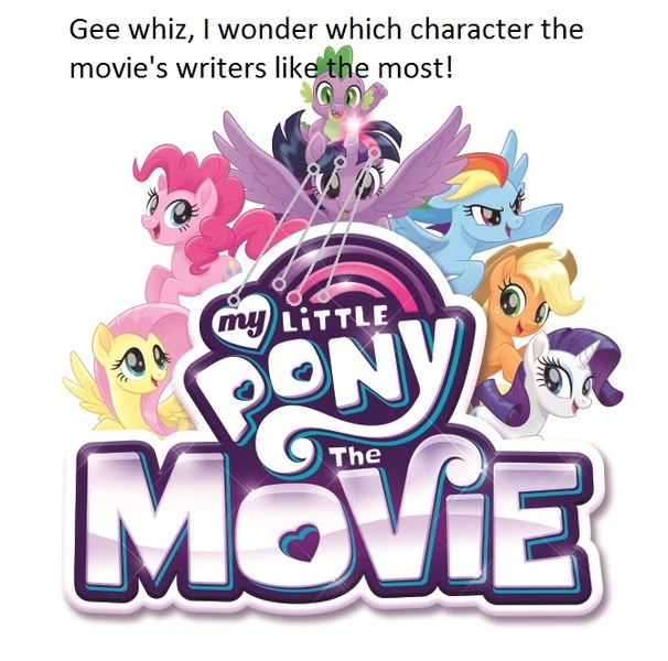 Size: 670x663 | Tagged: safe, derpibooru import, applejack, fluttershy, pinkie pie, rainbow dash, rarity, spike, twilight sparkle, twilight sparkle (alicorn), alicorn, pony, my little pony: the movie, background pony strikes again, drama bait, logo, mane seven, mane six, movie, sarcasm, shitposting, text, twilicorn spotlight drama