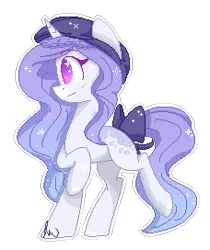 Size: 228x272 | Tagged: safe, artist:vanillashineart, derpibooru import, oc, unofficial characters only, pony, unicorn, bow, female, mare, pixel art, simple background, solo, tail bow, transparent background