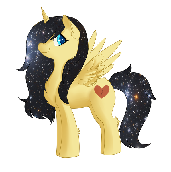 Size: 2143x2153 | Tagged: safe, artist:miss-cats, derpibooru import, oc, unofficial characters only, alicorn, pony, alicorn oc, female, galaxy mane, high res, mare, simple background, solo, white background