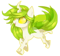 Size: 4064x3764 | Tagged: absurd resolution, albino changeling, artist:sorasku, blushing, changeling, changeling oc, derpibooru import, female, green changeling, mare, oc, oc:melody swiftsong, open mouth, running, safe, simple background, smiling, solo, transparent background, unofficial characters only, walking, white changeling