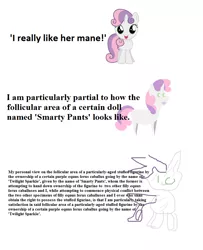 Size: 740x912 | Tagged: artist:thatguy1945, artist:videogamehunter, crappy art, derpibooru import, increasingly verbose memes, meme, pointy ponies, safe, sesquipedalian loquaciousness, smiling, solo, stylistic suck, sweetie belle, text