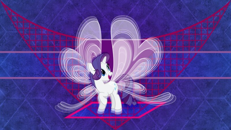 Size: 1191x670 | Tagged: safe, artist:laszlvfx, artist:missbeigepony, derpibooru import, edit, rarity, butterfly, pony, unicorn, cute, female, happy, mare, raised hoof, solo, vector, wallpaper, wallpaper edit, wings