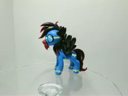 Size: 4608x3456 | Tagged: safe, artist:earthenpony, derpibooru import, oc, oc:storm fire, unofficial characters only, pegasus, pony, absurd resolution, clothes, craft, photo, red and black oc, sculpture, solo, traditional art, wonderbolts uniform