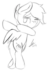 Size: 2870x4416 | Tagged: safe, artist:phinpie, derpibooru import, oc, unofficial characters only, pegasus, pony, absurd resolution, dab, simple background, sketch, solo, white background