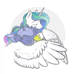 Size: 1177x1177 | Tagged: safe, artist:onkelscrut, derpibooru import, princess celestia, princess luna, alicorn, pony, come hug me sis, cute, cutelestia, duo, embrace, eyes closed, female, hug, image, jpeg, large wings, mare, royal sisters, s1 luna, simple background, sisters, smiling, spread wings, white background, winghug, wings