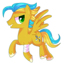 Size: 3904x4118 | Tagged: safe, artist:sorasku, derpibooru import, oc, oc:freeze frame, unofficial characters only, pegasus, pony, absurd resolution, bandage, male, simple background, solo, stallion, transparent background, walking