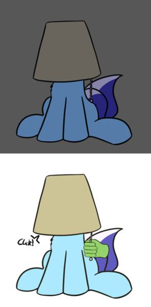 Size: 929x1882 | Tagged: safe, artist:neuro, derpibooru import, minuette, oc, oc:anon, human, pony, unicorn, comic, hand, hat, lamp, lampshade, lampshade hat, off, on, silly, silly pony, simple background, solo focus, transparent background