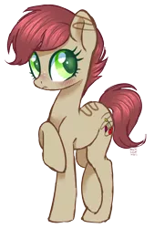 Size: 1809x2670 | Tagged: safe, artist:hawthornss, derpibooru import, oc, oc:berry drizzle, unofficial characters only, earth pony, pony, blushing, freckles, looking back, raised hoof, simple background, solo, transparent background
