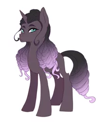 Size: 1645x1871 | Tagged: safe, artist:kittii-kat, derpibooru import, oc, oc:soleil, unofficial characters only, pony, unicorn, female, magical lesbian spawn, mare, offspring, parent:octavia melody, parent:princess luna, parents:lunatavia, simple background, solo, white background