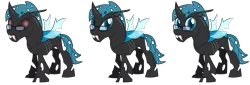 Size: 4500x1528 | Tagged: absurd resolution, artist:sketchmcreations, blue changeling, changeling, changelingified, changeling oc, derpibooru import, glasses, oc, oc:sketch mythos, safe, simple background, species swap, transparent background, unofficial characters only, vector