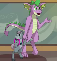 Size: 2048x2200 | Tagged: artist:percy-mcmurphy, derpibooru import, dracony, hybrid, interspecies offspring, oc, oc:greyscale, offspring, older, older spike, parent:silver spoon, parent:spike, parents:silverspike, safe, spike