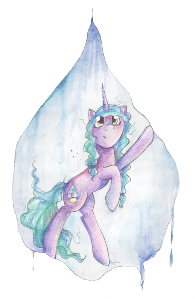 Size: 2142x3288 | Tagged: safe, artist:mufflinka, derpibooru import, oc, unofficial characters only, pony, unicorn, female, high res, mare, micro, solo, water droplet