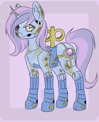 Size: 768x950 | Tagged: safe, artist:whitenoiseghost, derpibooru import, oc, unofficial characters only, pony, robot, robot pony, solo, steamling, steampunk