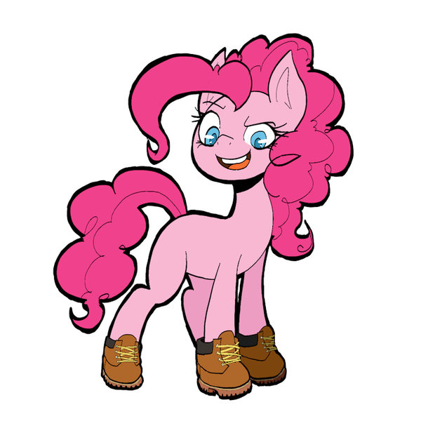 Size: 700x700 | Tagged: artist:unoriginalcharacterpleasesteal, boots, derpibooru import, missing cutie mark, pinkie pie, safe, solo, timberland boots