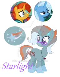 Size: 400x519 | Tagged: safe, artist:superrosey16, derpibooru import, sunburst, trixie, oc, oc:starlight, pony, unicorn, cutie mark, female, male, mare, obtrusive watermark, offspring, parent:sunburst, parent:trixie, parents:trixburst, shipping, simple background, smiling, straight, transparent background, trixburst, watermark