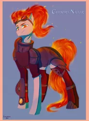Size: 1209x1644 | Tagged: artist:risterdus, chandra nalaar, derpibooru import, goggles, magic the gathering, ponified, safe, smirk, solo
