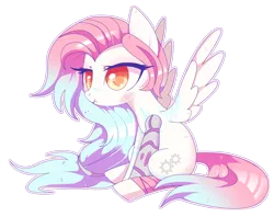 Size: 2758x2181 | Tagged: safe, artist:sorasku, derpibooru import, oc, oc:silver, unofficial characters only, pegasus, pony, bandage, female, high res, mare, prosthetic limb, prosthetics, simple background, sitting, solo, transparent background