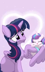 Size: 1200x1920 | Tagged: safe, artist:theroyalprincesses, derpibooru import, princess flurry heart, twilight sparkle, twilight sparkle (alicorn), alicorn, pony, aunt and niece, auntie twilight, baby, baby pony, cute, diaper, duo, eyes closed, flurrybetes, laughing, missing cutie mark, open mouth, sitting, tickling, wing hands, wing hold