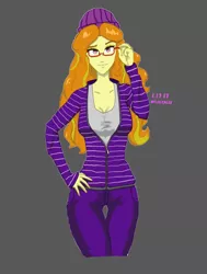 Size: 4000x5300 | Tagged: safe, artist:milkitalix, artist:sapphirevision421, derpibooru import, adagio dazzle, equestria girls, absurd resolution, cute, glasses, gray background, hipster, looking at you, simple background, solo