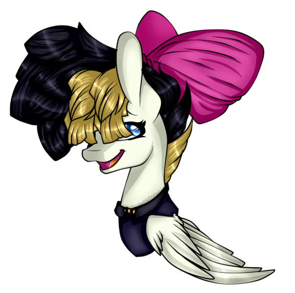 Size: 910x906 | Tagged: safe, artist:xxmissteaxx, derpibooru import, songbird serenade, pegasus, pony, my little pony: the movie, bow, bust, cute, female, hair bow, mare, portrait, simple background, solo, transparent background