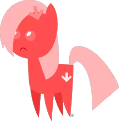 Size: 2000x2033 | Tagged: safe, artist:arifproject, derpibooru import, oc, oc:downvote, ponified, unofficial characters only, earth pony, pony, derpibooru, derpibooru ponified, meta, minimalist, pointy ponies, simple background, solo, transparent background, vector