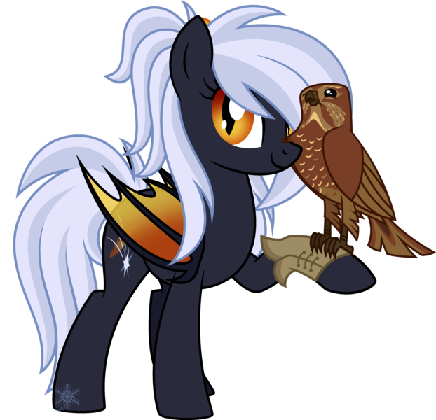 Size: 4004x3862 | Tagged: safe, artist:cayfie, derpibooru import, oc, oc:cirrus sky, oc:soft star, unofficial characters only, bat pony, bird, falcon, pony, absurd resolution, colored wings, duo, simple background, transparent background