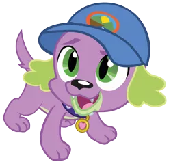 Size: 4330x4105 | Tagged: safe, artist:dragonm97hd, derpibooru import, spike, spike the regular dog, dog, equestria girls, legend of everfree, absurd resolution, cap, hat, open mouth, simple background, solo, transparent background, vector