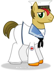 Size: 3251x4310 | Tagged: safe, artist:vector-brony, derpibooru import, oc, unofficial characters only, pony, absurd resolution, clothes, looking at you, ponysona, royal navy, simple background, smiling, solo, transparent background, uniform, vector
