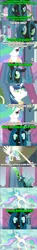 Size: 640x4282 | Tagged: safe, derpibooru import, screencap, princess celestia, queen chrysalis, changeling, changeling queen, pony, a canterlot wedding, absurd resolution, broly, broly the legendary super saiyan, dragonball z abridged, female, screencap comic, text, vegeta