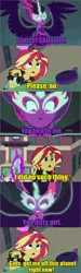 Size: 640x2144 | Tagged: suggestive, derpibooru import, edit, edited screencap, screencap, sci-twi, sunset shimmer, twilight sparkle, equestria girls, friendship games, broly, broly the legendary super saiyan, caption, dragonball z abridged, future trunks, midnight sparkle, screencap comic, text