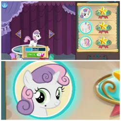 Size: 2048x2048 | Tagged: safe, derpibooru import, screencap, sweetie belle, pony, beauty mark, error, game, gameloft, you had one job