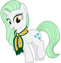 Size: 2900x3000 | Tagged: safe, artist:cheezedoodle96, derpibooru import, charity sweetmint, pony, my little pony chapter books, rarity and the curious case of charity, .svg available, american football, artist interpretation, clothes, female, green bay packers, looking at you, mare, nfl, nfl playoffs, raised hoof, scarf, simple background, smiling, solo, sports, svg, transparent background, vector