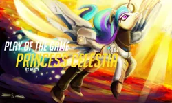 Size: 9000x5400 | Tagged: safe, artist:eddywardster, derpibooru import, princess celestia, alicorn, pony, absurd resolution, artificial wings, augmented, clothes, crossover, flying, halo, mechanical wing, mercy, mercylestia, overwatch, play of the game, solo, wings