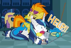 Size: 1140x780 | Tagged: suggestive, artist:dm29, derpibooru import, shining armor, spitfire, pegasus, pony, unicorn, bad touch, clothes, crack shipping, dialogue, distress, female, femdom, forced shipping, goggles, hape, held down, helmet, help, hug, kiss mark, lidded eyes, lipstick, male, mare, microphone, molestation, open mouth, prone, rapeface, screaming, sexual harassment, shining armor gets all the mares, shipping, smiling, spitshine, stallion, straight, sunglasses, tongue out, undressed, wide eyes, wonderbolts uniform