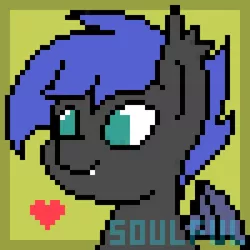 Size: 500x500 | Tagged: safe, artist:soulfulmirror, derpibooru import, oc, oc:nebula wings, unofficial characters only, bat pony, pony, icon, pixel art, solo