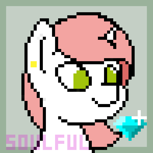 Size: 500x500 | Tagged: safe, artist:soulfulmirror, derpibooru import, oc, oc:liliana gemmare, unofficial characters only, pony, unicorn, icon, pixel art, solo