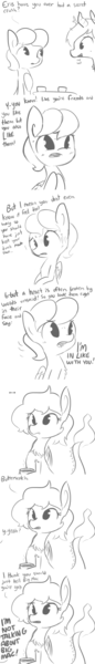 Size: 1080x7560 | Tagged: safe, artist:tjpones, derpibooru import, discord, fluttershy, ..., absurd resolution, adorascotch, adoreris, blushing, butterscotch, chest fluff, comic, cute, dialogue, eris, fangs, frown, grayscale, implied big macintosh, implied buttermac, implied eriscotch, lolwut, monochrome, nervous, oblivious, open mouth, rule 63, rule63betes, shivering, simple background, smiling, sweat, white background, wide eyes
