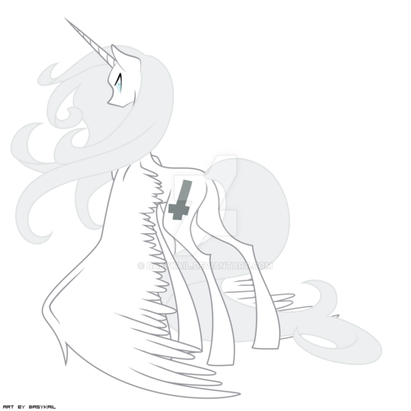 Size: 1024x1024 | Tagged: safe, artist:basykail, derpibooru import, oc, oc:phantom lord, unofficial characters only, alicorn, pony, alicorn oc, cross of st peter, female, mare, simple background, solo, transparent background, watermark