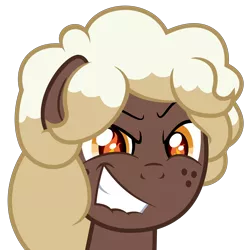 Size: 7000x7000 | Tagged: absurd resolution, artist:besttubahorse, bust, derpibooru import, evil grin, fire, freckles, grin, lip bite, oc, oc:sweet mocha, safe, simple background, smiling, solo, this will end in pain, transparent background, unofficial characters only, vector