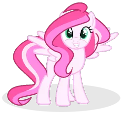 Size: 548x504 | Tagged: safe, artist:lnspira, derpibooru import, oc, oc:blossom feather, unofficial characters only, pegasus, pony, female, mare, simple background, smiling, solo, spread wings, transparent background