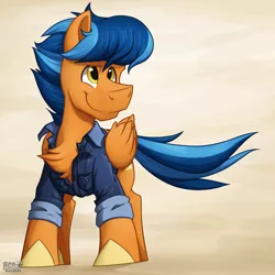 Size: 1701x1701 | Tagged: safe, artist:bcpony, derpibooru import, oc, oc:lightning rider, unofficial characters only, pegasus, pony, chest fluff, polo shirt, smiling, solo