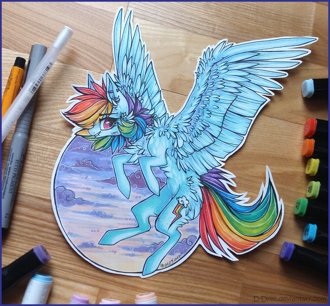 Size: 1900x1764 | Tagged: safe, artist:tenebristayga, derpibooru import, rainbow dash, solo, traditional art