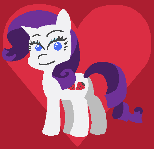 Size: 494x480 | Tagged: artist:threetwotwo32232, bootleg, derpibooru import, food, rarity, safe, solo, strawberry