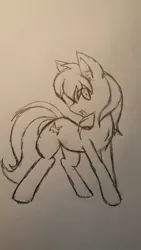 Size: 675x1200 | Tagged: safe, artist:steelsoul, derpibooru import, oc, oc:mind sight, unofficial characters only, earth pony, pony, cutie mark, happy, male, sketch, smiling, solo, stallion