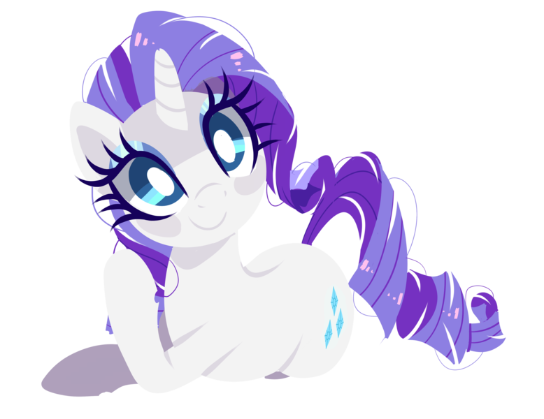 Size: 2789x2150 | Tagged: safe, artist:peachesandcreamated, derpibooru import, rarity, pony, unicorn, cute, female, head tilt, looking at you, mare, prone, raribetes, simple background, smiling, solo, transparent background, white pupils