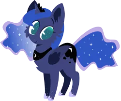 Size: 2781x2320 | Tagged: safe, artist:pintara, artist:tenebristayga, derpibooru import, princess luna, cheek fluff, chest fluff, chibi, cute, ear fluff, fluffy, lunabetes, minimalist, modern art, simple background, smiling, solo, sparkles, starry eyes, transparent background, wingding eyes